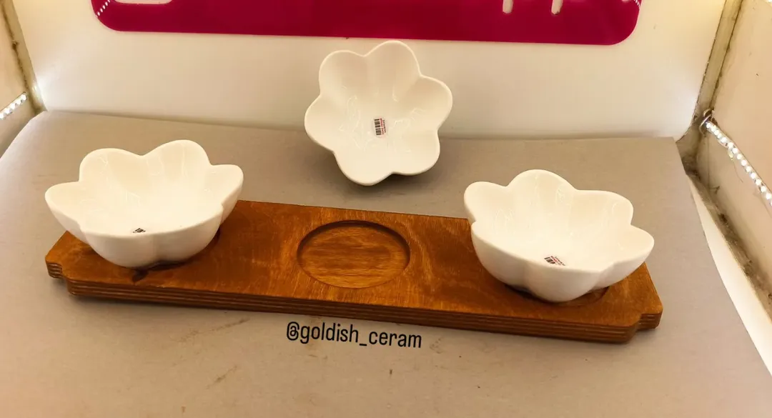 اردو خوری سه پیاله زیر چوبی مدل ستاره ایی