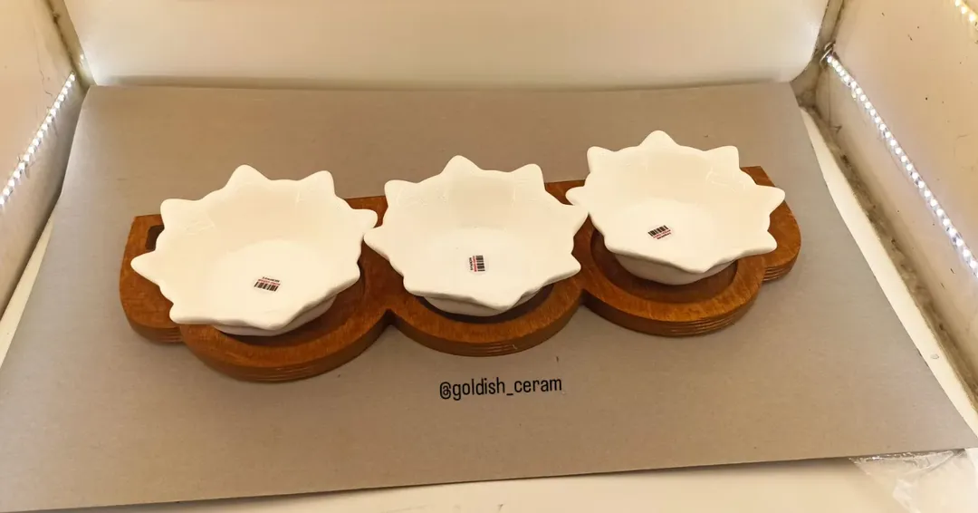 اردو خوری سه پیاله زیر چوبی مدل خورشیدی